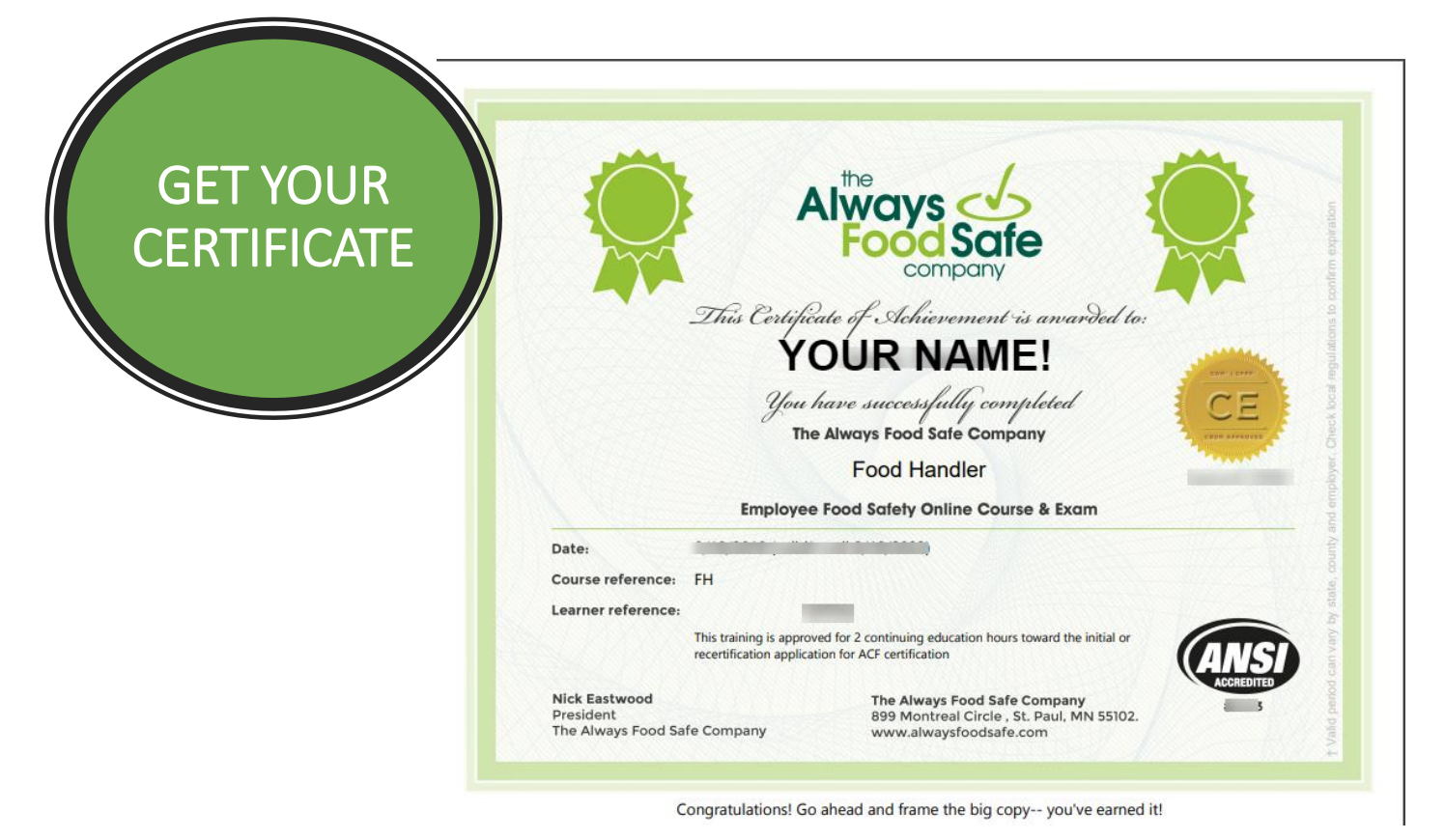 Food Safety Certificate Online Free – ECGZCE